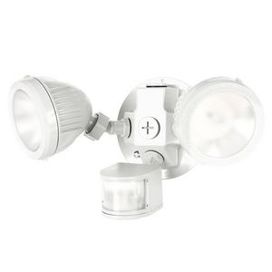 Weatherproof LED Flood Light Kit with Motion Sensor, White