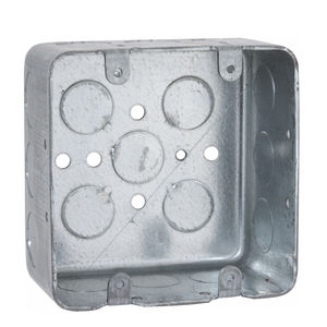 4-Inch 1/2-Inch Hubbell-Raco 683 Two-Device Switch Square Box 2-1/8-Inch Deep 