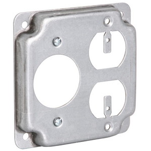 4 in. Square Cover, Exposed Work, Duplex/1.62 in. dia. 20A Twist Lock Receptacle