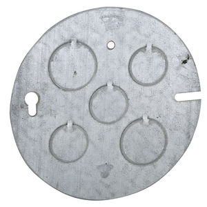 Concrete Ring Cover, Flat, Three 1/2 in. and Two 3/4 in. KO's, 4-1/2 in. Dia. O.D.