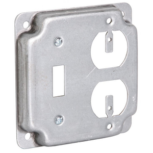4 in. Square Cover, Exposed Work, Duplex/Toggle