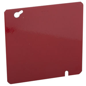 4-11/16 in. Life Safety Square Cover, Flat, Blank, Red