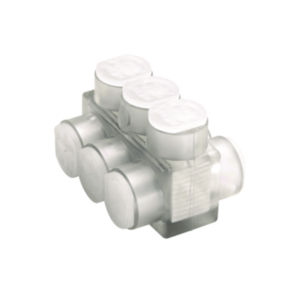 Double Sided Eight Conductor Clear Insulated Mult-Tap Connector