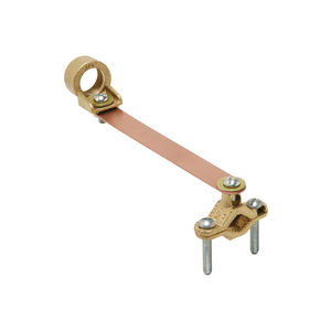 C11CSH2, Cast Bronze Clamp with Copper Strap, Cable to Water Pipe