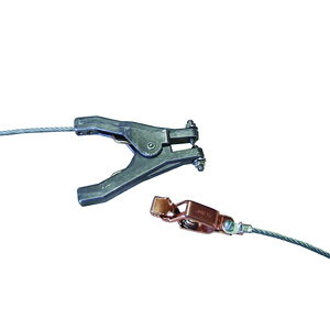 GCSI-AH-05 5' Insulated Steel Cable  w/Hand Clamp & Alligator Clip