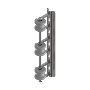 3-WIRE SECONDARY RACK, HEAVY DUTY 9 GAUGE (.148"), NON-EXTENDED BACK with 3 ANSI 53-2 GRAY SPOOL INSULATORS