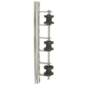 3-WIRE SECONDARY RACK, MEDIUM-DUTY, EXTENDED BACK with 3 ANSI 53-2 GRAY SPOOL INSULATORS