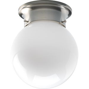 One-Light Small Glass Globe Close-to-Ceiling