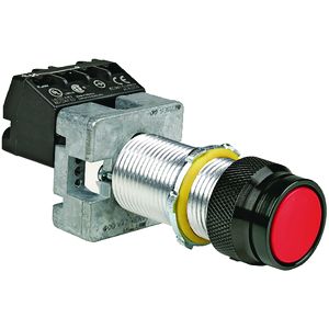 G Series - Long Momentary Contact Single Push Button Operator -Red Button With "Start"/"Stop" Nameplate - 1NC Contact Rating