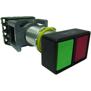 G Series - Extended Momentary Contact Double Push Button Operator - Green And Red Buttons With "Start - Stop"/Blank Nameplate -2NO/2Nc Contact Rating