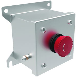 HKH Series Control Station,  Maintained Contact Push Button E-Stop (Twist Release)- Din Rail Mount- 3/4" Hub - Stainless Steel 1a