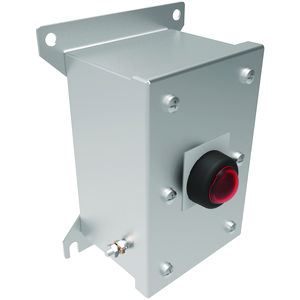 HKH Series Control Station,  Single Red Pilot Light Panel Mount M20 - Stainless Steel 1b