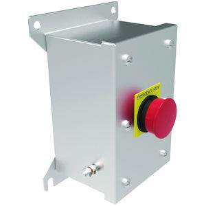 HKH Series Control Station,  Maintained Contact Push Button E-Stop (Pull Release)- Panel Mount- 3/4" Hub - Stainless Steel 1b