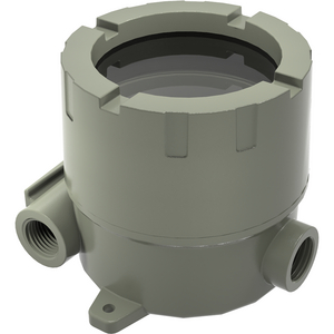 HKBX Instrument Enclosure, 4-1/4" ID RD Body 2-3/4" DP & Lens Cover 3-5/8" viewing Cen. Class I, BCD, EX D, IIC UL/CSA, ATEX IECEx, Type 4, IP66