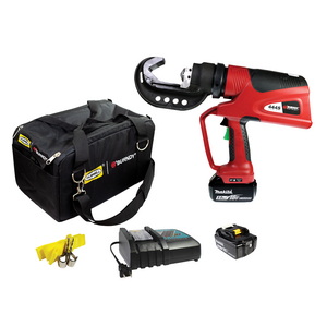 PATRIOT® 11-Ton Dieless C-Head Battery Crimper, (2) 5.0Ah 18V Li-ion Batteries, 120V-AC Charger, Nylon Pro Bag