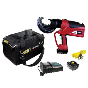 PATRIOT® 12-Ton C-Head Battery Crimper, Hydraulic Self-Contained, (2) 5.0Ah 18V Li-ion Batteries, 120V-AC Charger, Nylon Pro Bag