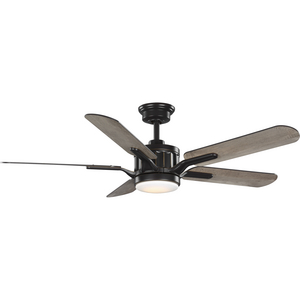 Claret Collection 5-Blade Reversible Antique Wood/Chestnut 54-Inch AC Motor LED Transitional Ceiling Fan