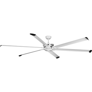 Huff Collection Indoor/Outdoor 96" Six-Blade Satin White Ceiling Fan