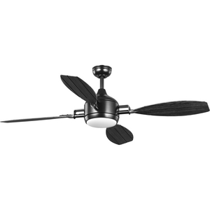 Rudder Collection Indoor/Outdoor 56" Four-Blade Black Ceiling Fan