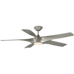 Vernal Collection 60" Five-Blade Silver LED Wifi Transitional Indoor/Outdoor Smart DC Ceiling Fan