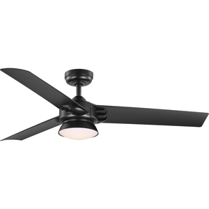 Edwidge Collection 3-Blade Black 52-Inch DC Motor LED Contemporary Ceiling Fan