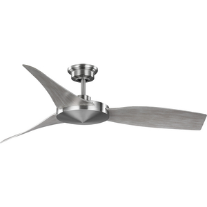 Spicer Collection 54" Three-Blade Grey Weathered Wood/Brushed Nickel Indoor/Outdoor DC Motor Contemporary Ceiling Fan