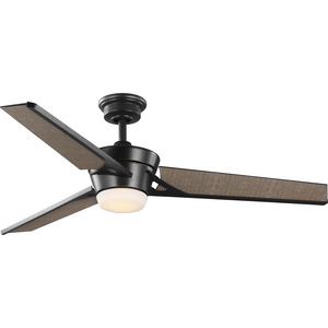 Kasota Collection 56" Three-Blade Tan Linen/Oil Rubbed Bronze Indoor/Outdoor LED DC Motor Modern Ceiling Fan
