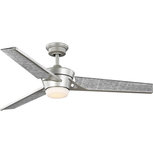 Kasota Collection 56" Three-Blade Charcoal Linen/Painted Nickel Indoor/Outdoor LED DC Motor Modern Ceiling Fan