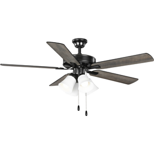 AirPro 52 in. Matte Black 5-Blade ENERGY STAR Rated AC Motor Ceiling Fan with Light