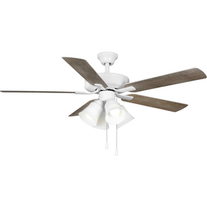 AirPro 52 in. White 5-Blade AC Motor Transitional Ceiling Fan with Light