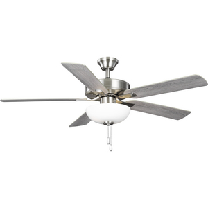 AirPro 52 in. Brushed Nickel 5-Blade AC Motor Transitional Ceiling Fan with Light