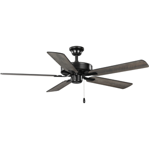 AirPro 52 in. Matte Black 5-Blade ENERGY STAR Rated AC Motor Transitional Ceiling Fan with Light