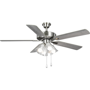 AirPro 52 in. Brushed Nickel 5-Blade AC Motor Transitional Ceiling Fan with Light