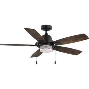 Freestone Collection 52 in. Five-Blade Antique Bronze Transitional Ceiling Fan with LED lamped Light Kit