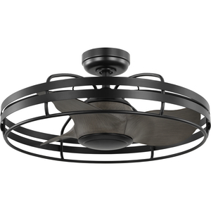 Bastrop Collection 26 in. Three-Blade Matte Black Transitional Ceiling Fan with 3 Speed Remote Control