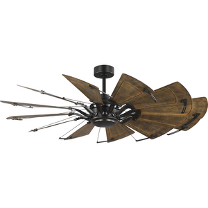Springer II Collection 60-in Twelve-Blade Architectural Bronze Modern Farmhouse Windmill Ceiling Fan
