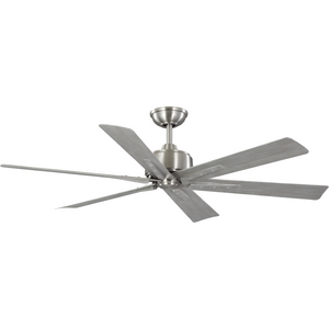 Brazas Collection 56 in. Six-Blade Brushed Nickel Transitional Ceiling Fan