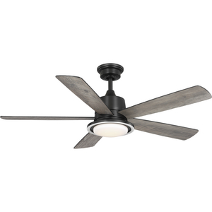 Tarsus Collection 52 in. Five Blade Matte Black Modern Ceiling Fan with Integrated CCT-LED Light
