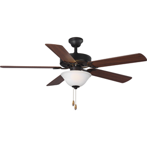 AirPro Collection 52" Five-Blade Ceiling fan with White Etched Light Kit
