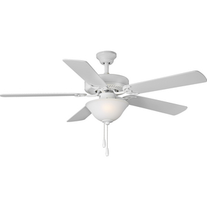 AirPro Collection 52" Five-Blade Ceiling fan with White Etched Light Kit