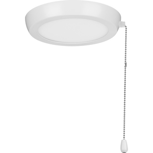 AirPro 7" 1-Light Satin White Integrated LED Transitional Edgelit Ceiling Fan Light Kit and Opal Shade