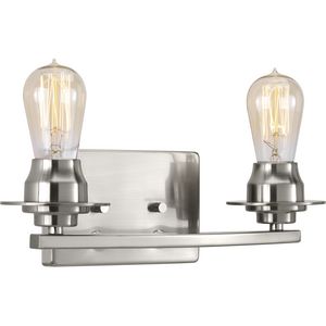 Debut Collection Two-Light Brushed Nickel Farmhouse Bath Vanity Light