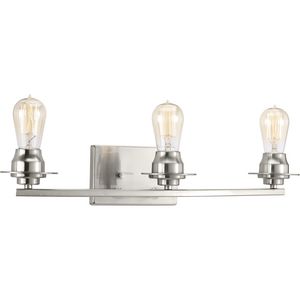 Debut Collection Three-Light Brushed Nickel Farmhouse Bath Vanity Light