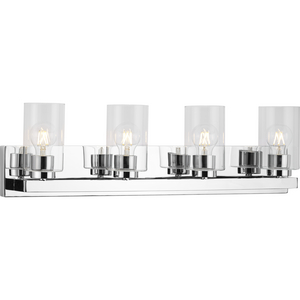 Goodwin Collection Four-Light Polished Chrome Modern Vanity Light with Clear Glass