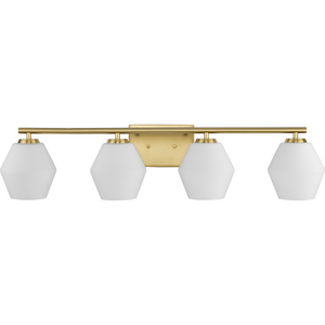 Copeland Collection Four-Light Brushed Gold Mid-Century Modern Vanity Light
