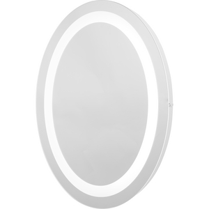 Captarent Collection 22x28 in. Oval Illuminated Integrated LED White Modern Mirror