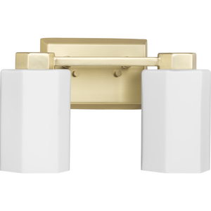 Estrada Collection Two-Light Brushed Gold Contemporary Bath & Vanity Light
