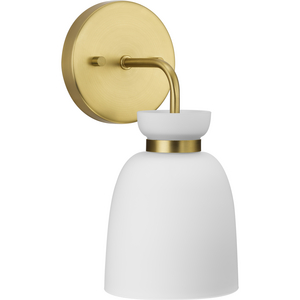Lexie Collection One-Light Brushed Gold Contemporary Vanity Light