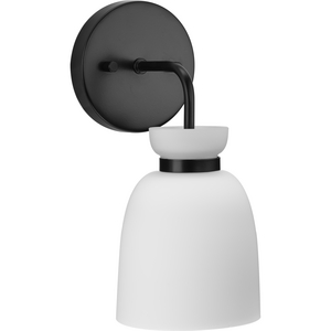 Lexie Collection One-Light Matte Black Contemporary Vanity Light