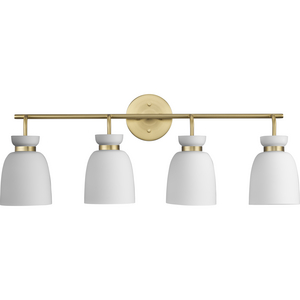 Lexie Collection Four-Light Brushed Gold Contemporary Vanity Light